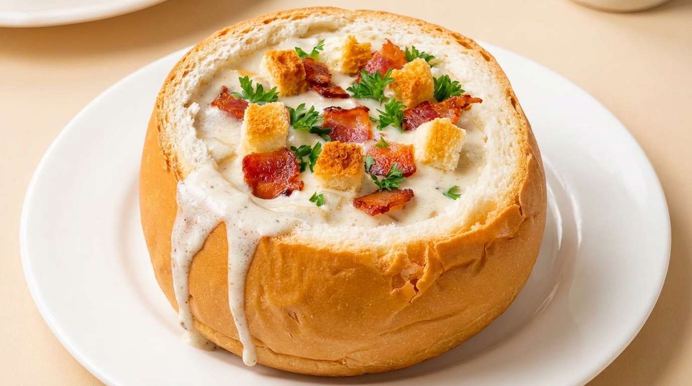 Clam Chowder al Tartufo Nero in Pane