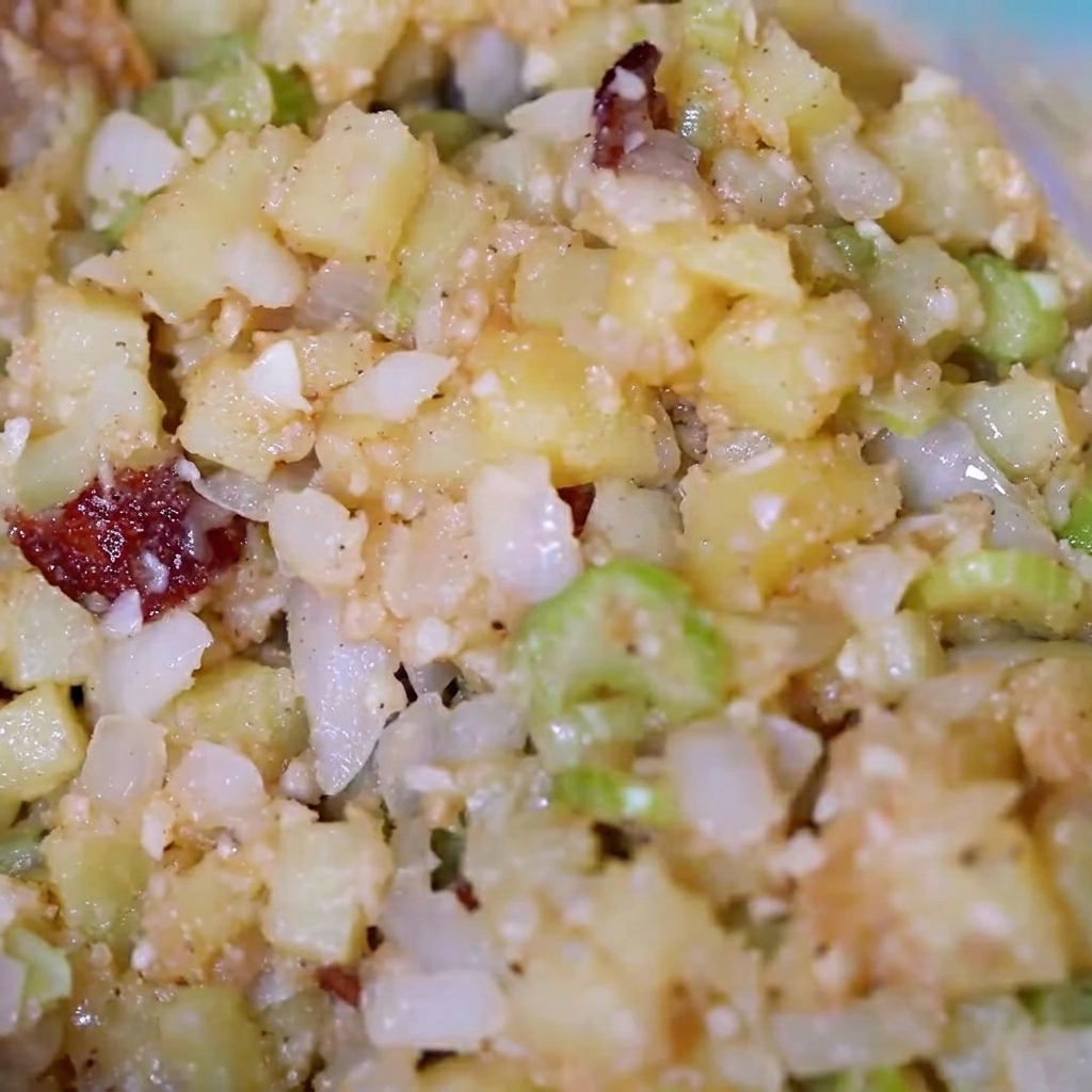 Panna fresca versata nella padella sopra il composto di verdure e bacon.