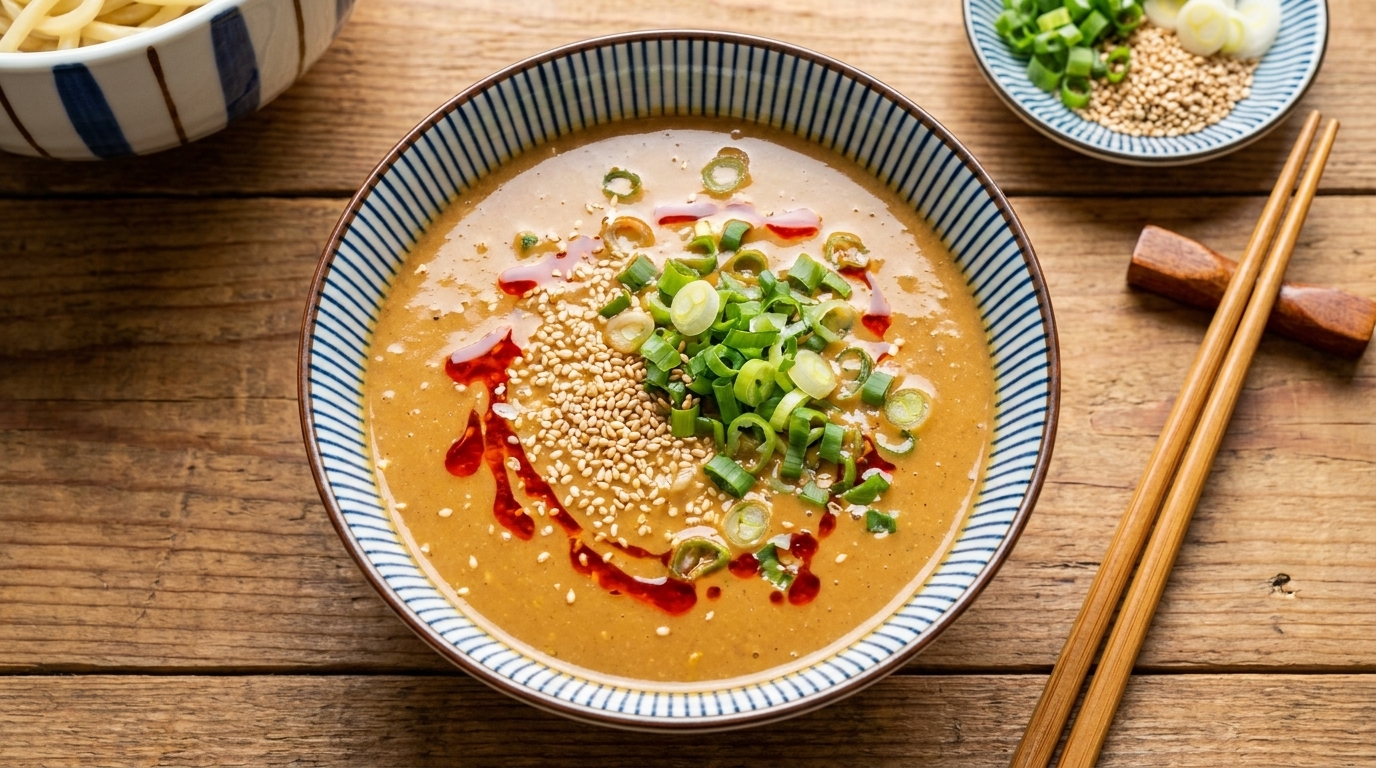 Tsukemen Giapponese al Miso e Latte di Soia