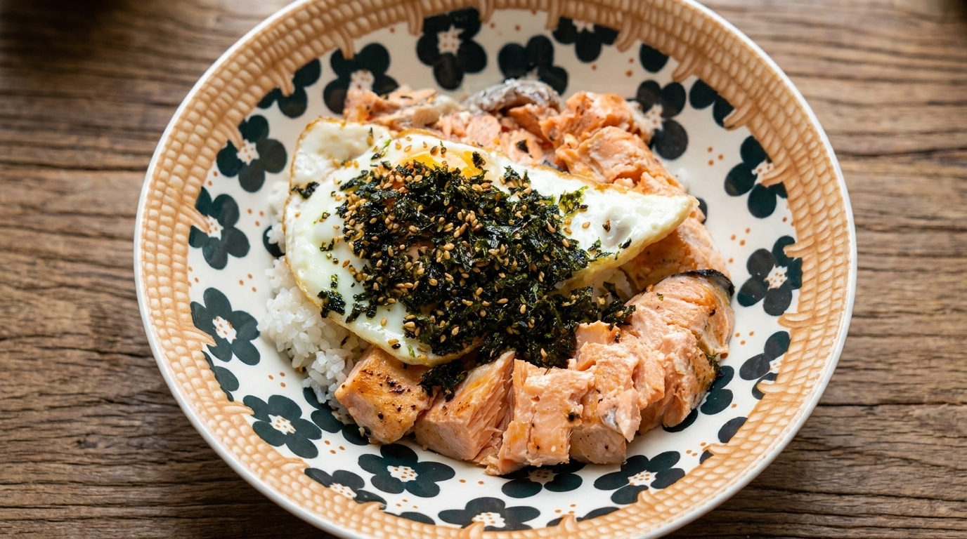Bowl di Riso con Salmone Rosolato al Microonde
