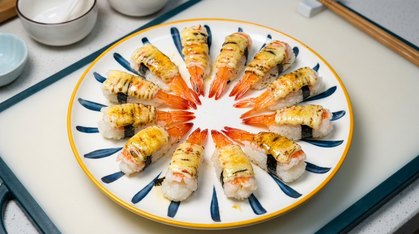 Sushi Aburi di Gamberi Caramellati
