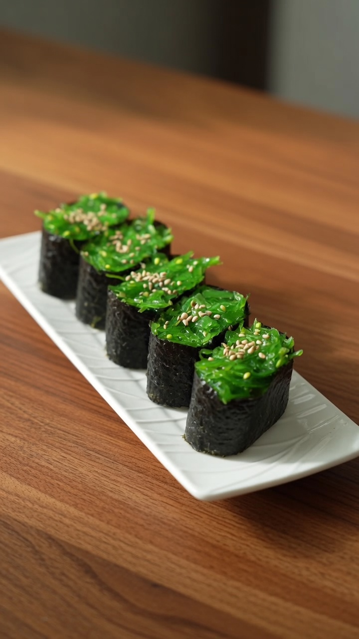 Sushi con Insalata di Alghe (Wakame Gunkan Maki)