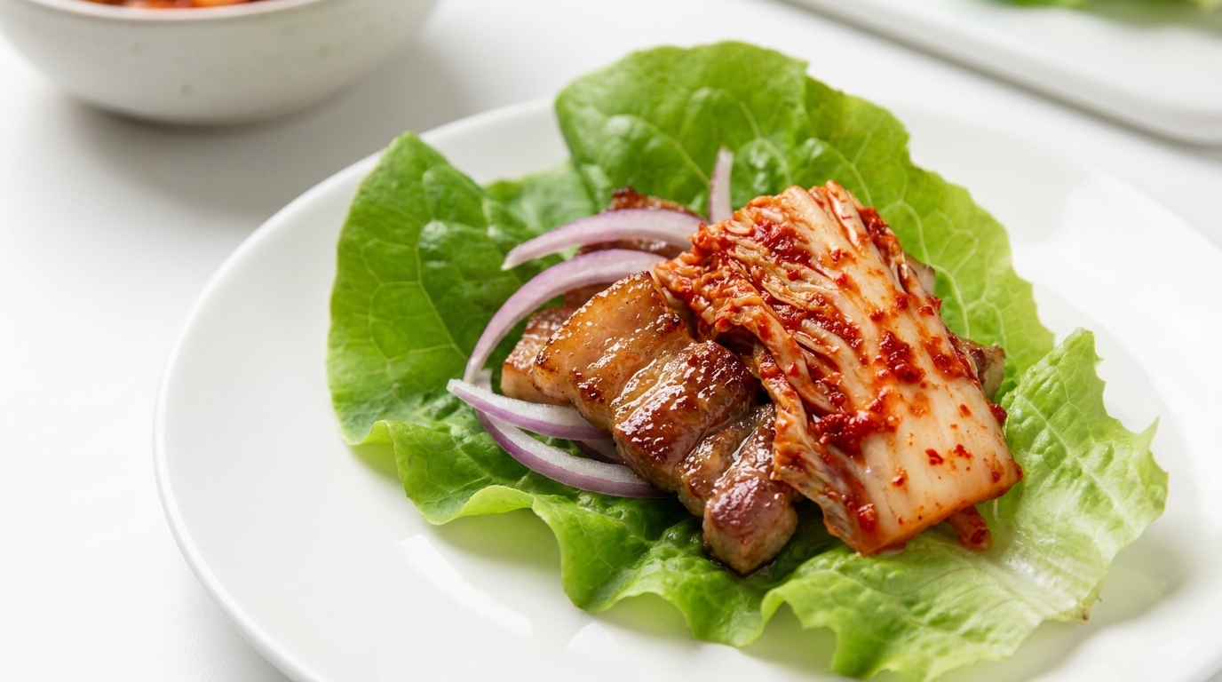 Kimchi Fatto in Casa e Involtini di Lattuga al Barbecue Coreano