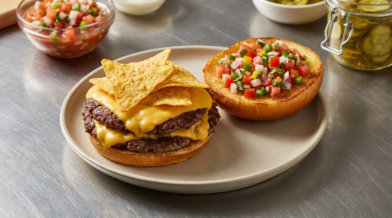 Smash Burger al Wagyu con Maionese al Chili Affumicato e Salsa