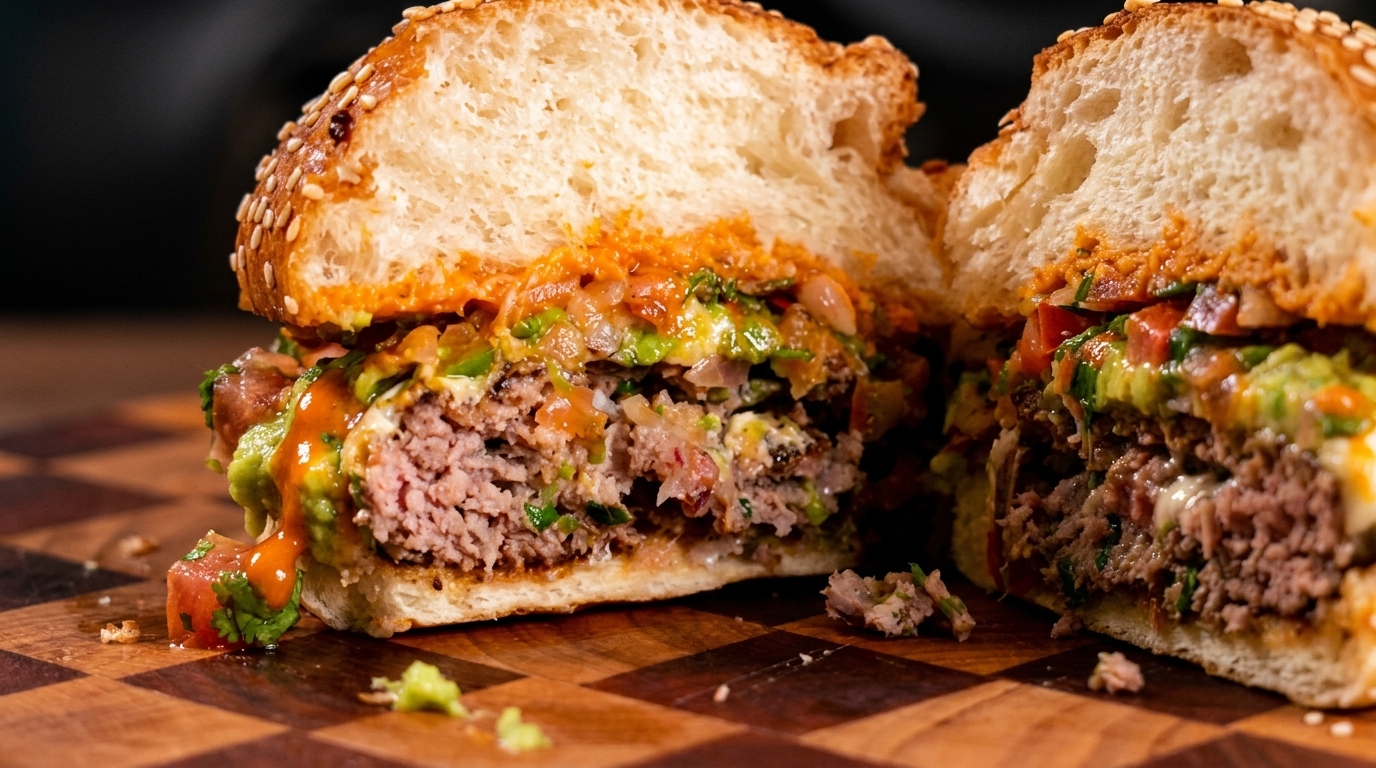 Hamburger in stile messicano con manzo e maiale