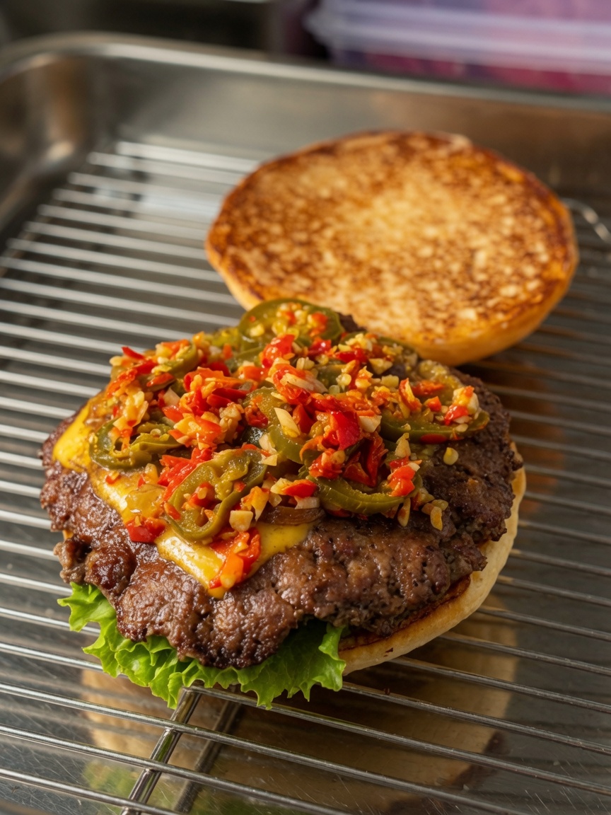 Hamburger di Manzo Piccante con Peperoncino e Jalapeño