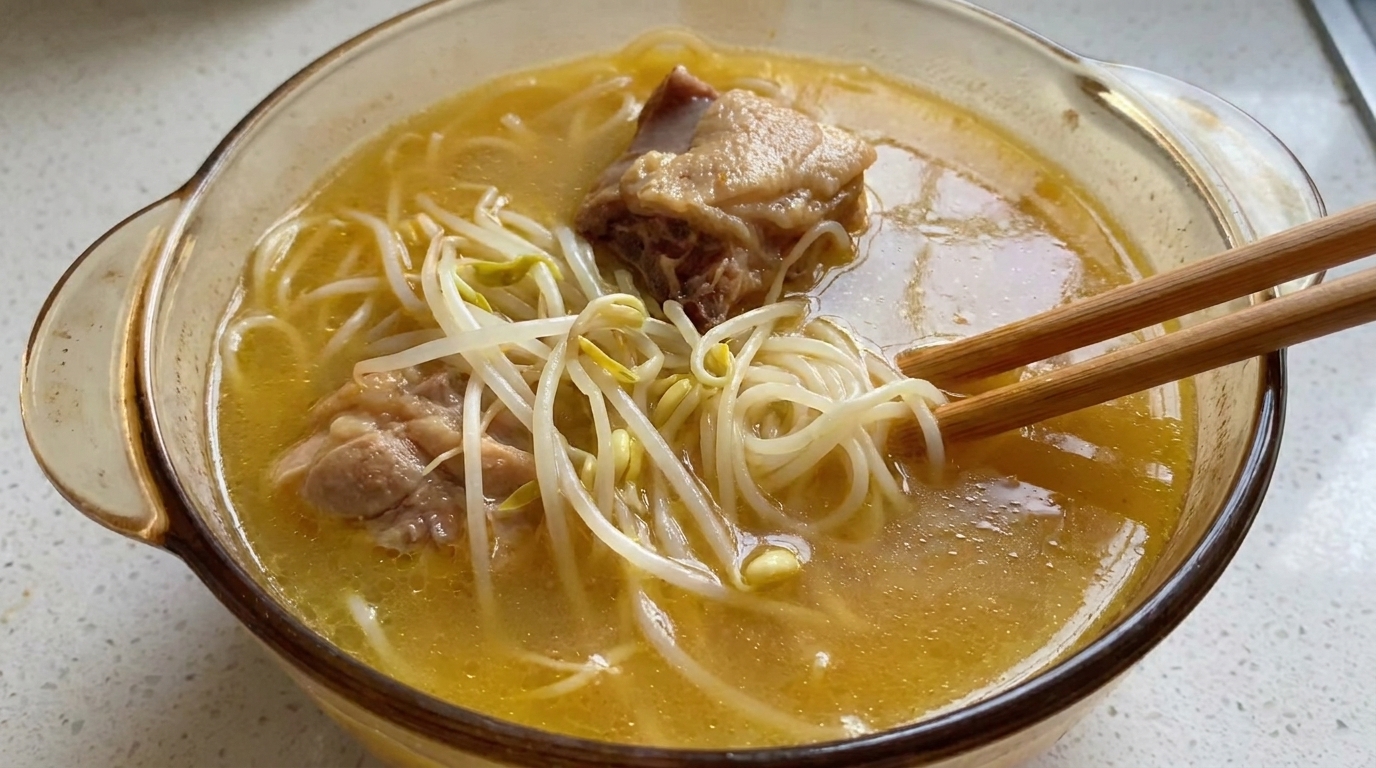 Zuppa Ricca di Gallina Vecchia con Noodles