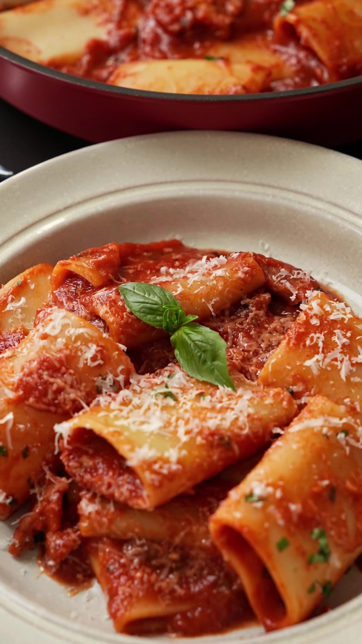 Rigatoni Pancetta, Pomodoro e Aglio