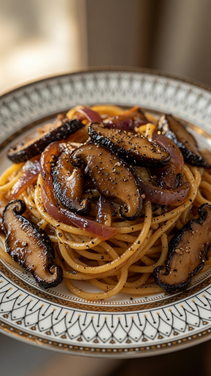 Spaghetti ai Funghi al Pepe Nero