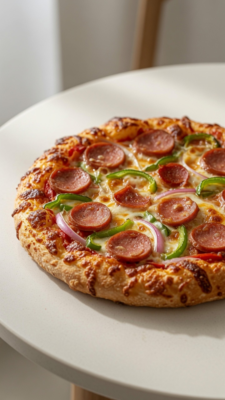 Pizza Fatta in Casa con Pomodori Freschi e Prosciutto
