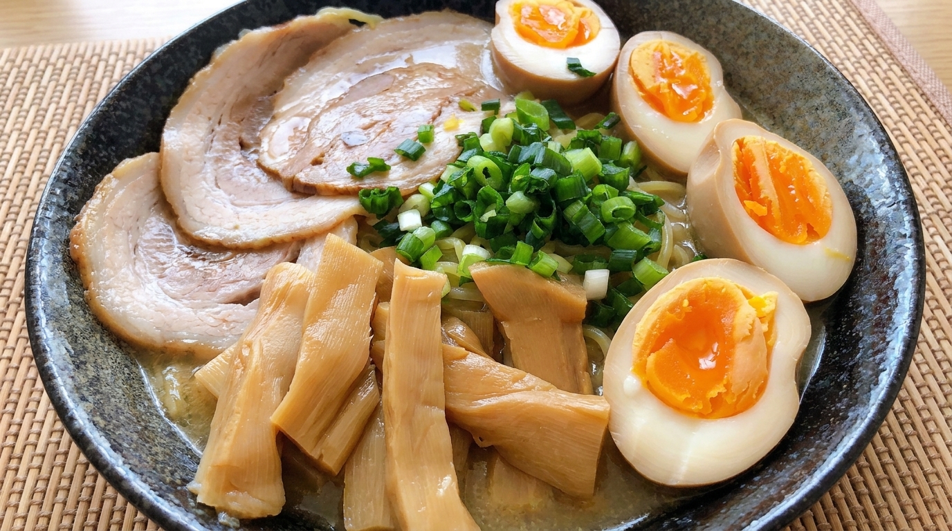 Ramen Giapponese con Uova Marinate alla Soia (Ajitsuke Tamago)