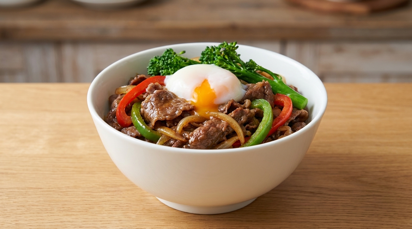 Gyudon: Ciotola di Riso con Manzo in Stile Giapponese
