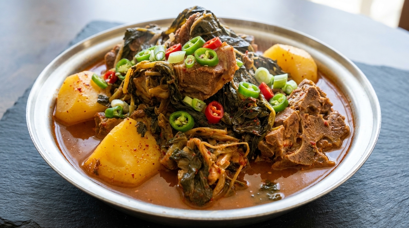Zuppa Tradizionale Coreana di Ossa di Maiale e Patate (Gamjatang)
