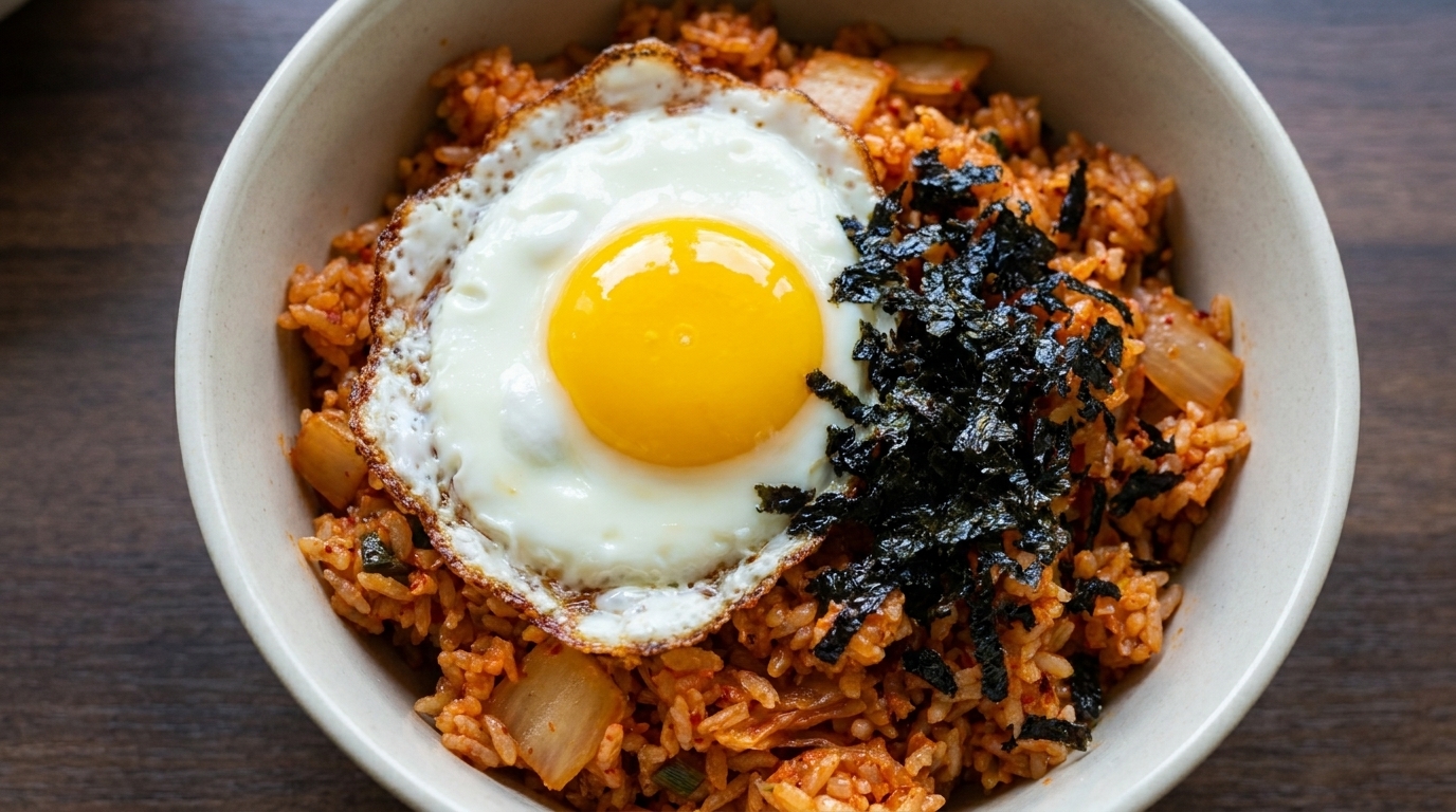 Riso fritto al kimchi piccante in 10 minuti