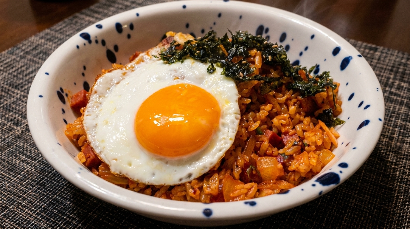 Riso Saltato al Kimchi con Spam (Kimchi Bokkeumbap)
