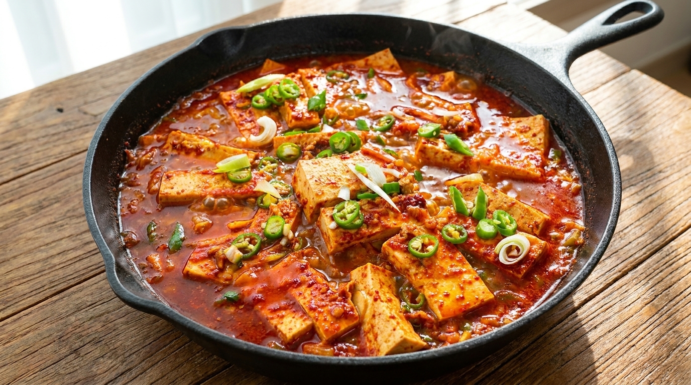 Tofu piccante brasato coreano (Dubu-Jorim)