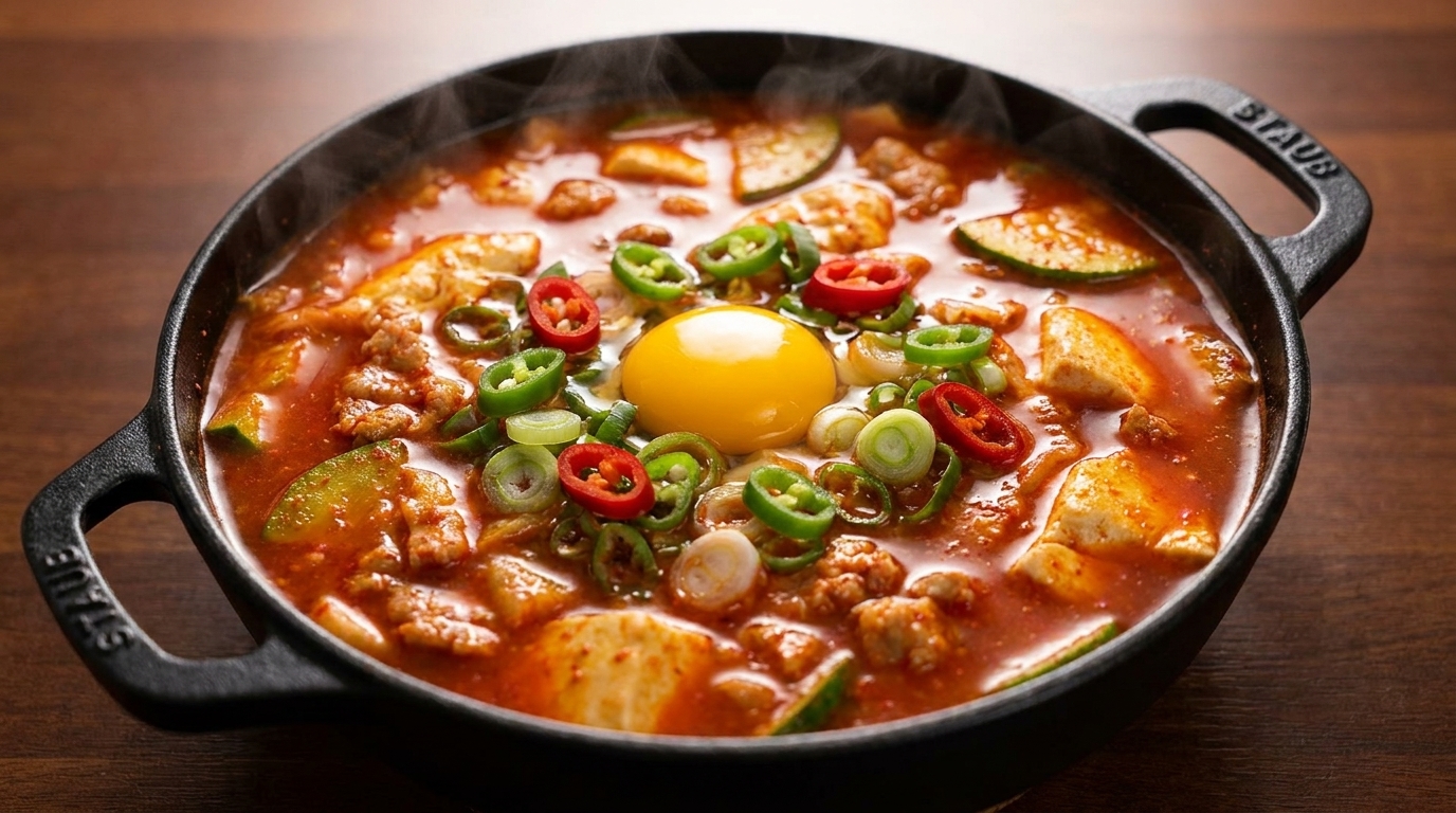 Sundubu-jjigae: Zuppa coreana piccante di tofu morbido