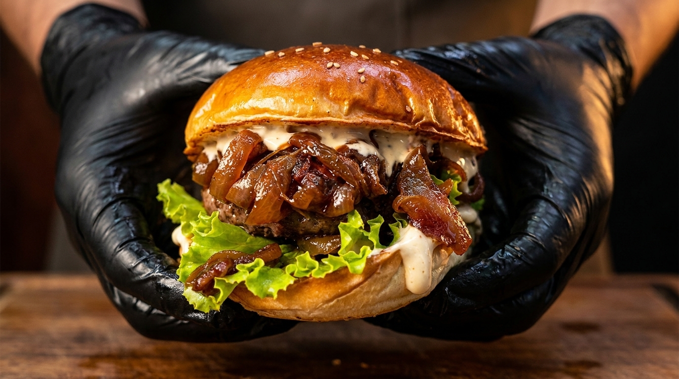Salsa di Cipolle Caramellate e Bacon Affumicato per Hamburger