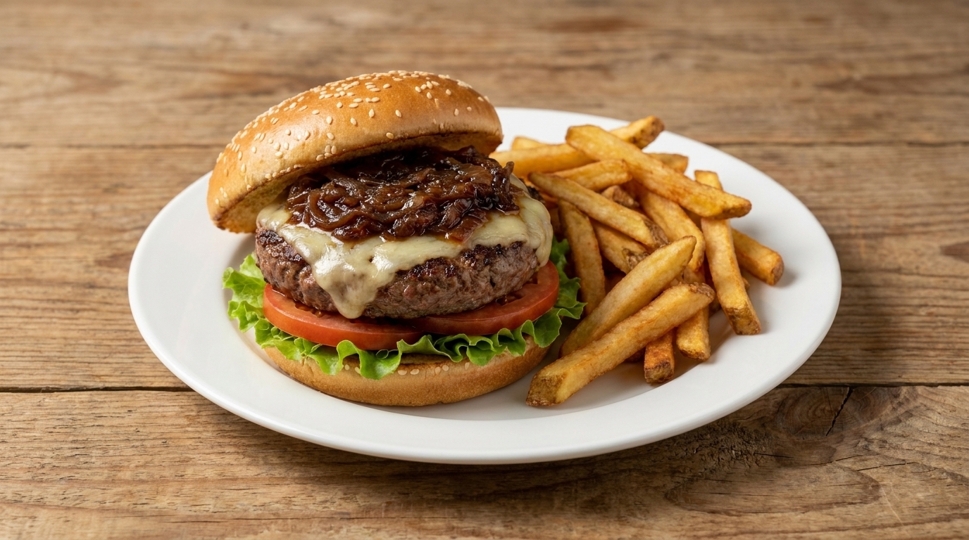 Hamburger Gourmet con Cipolle Caramellate