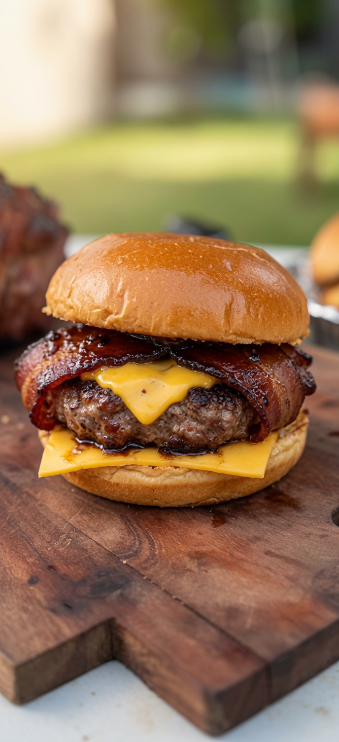 Burger di Manzo avvolto nel Bacon con Midollo Arrosto
