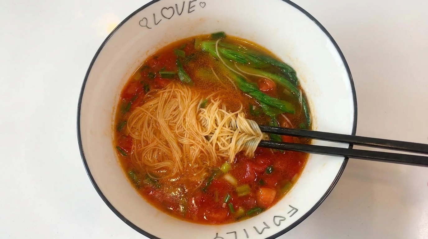 Zuppa di Noodles al Pomodoro in 15 Minuti