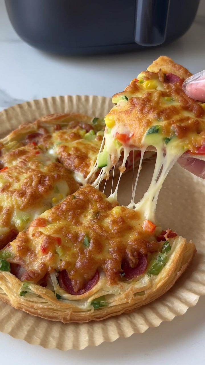 Pizza di Pancake alle Scalogne Croccante