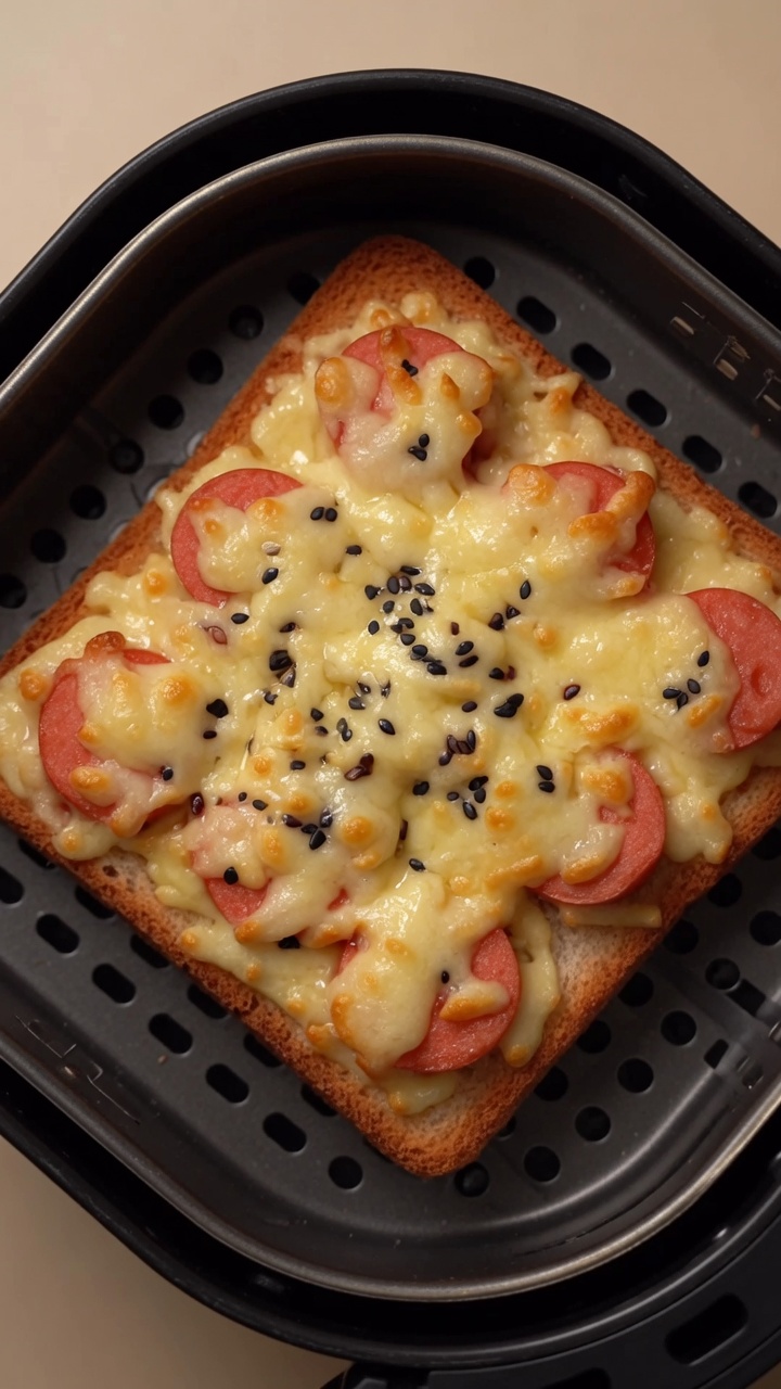 Toast Pizza veloce con würstel in friggitrice ad aria