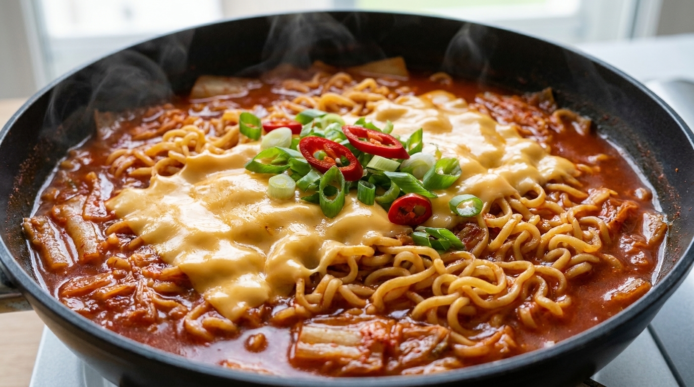 Ramen Coreano al Formaggio e Kimchi