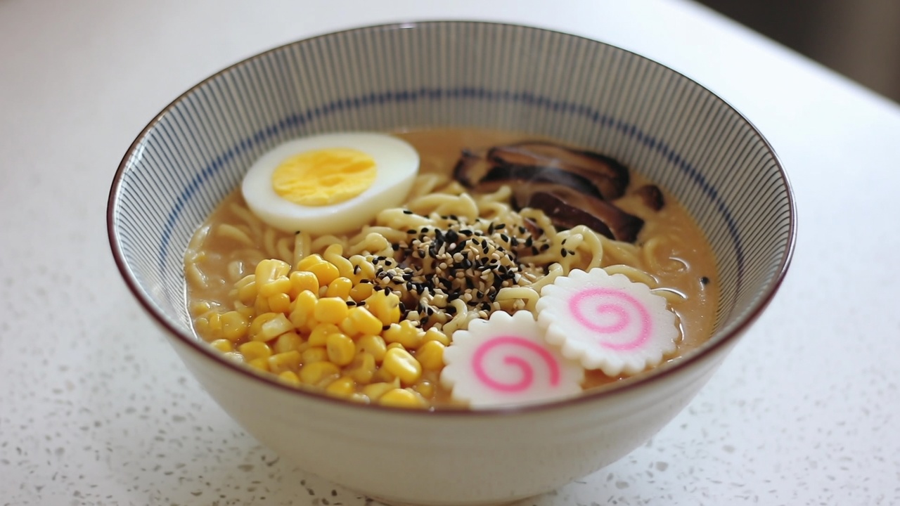 Ramen Cremoso al Miso con Funghi Shiitake e Narutomaki
