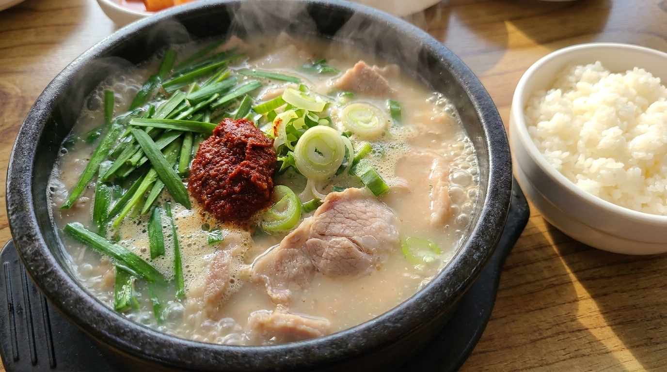 Dwaeji-gukbap: Zuppa coreana tradizionale di maiale e riso