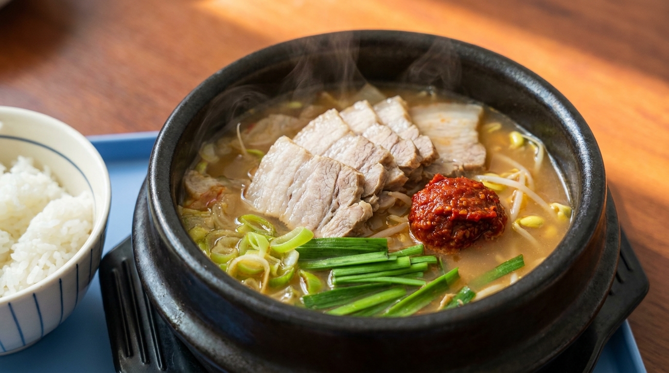 Zuppa di riso e maiale stile Yanji (Dwaeji Gukbap)