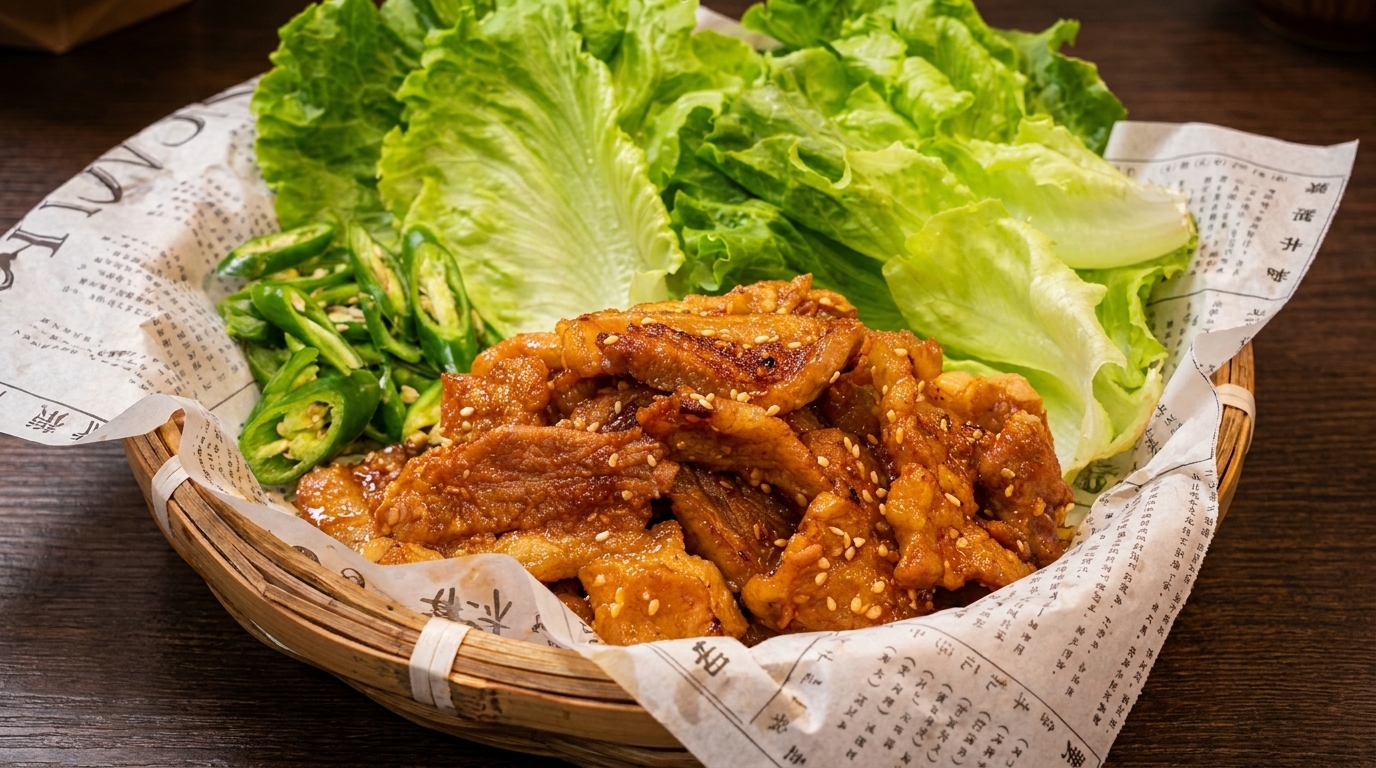 Pancetta di maiale alla griglia piccante (Samgyeopsal)