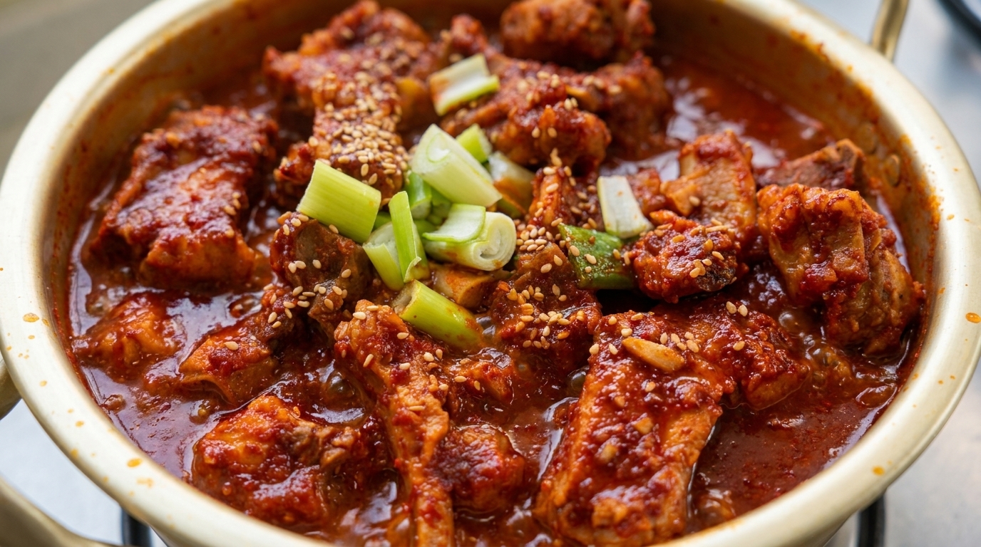 Costine di Maiale Piccanti Brasate alla Coreana (Dwaeji Galbi-jjim)