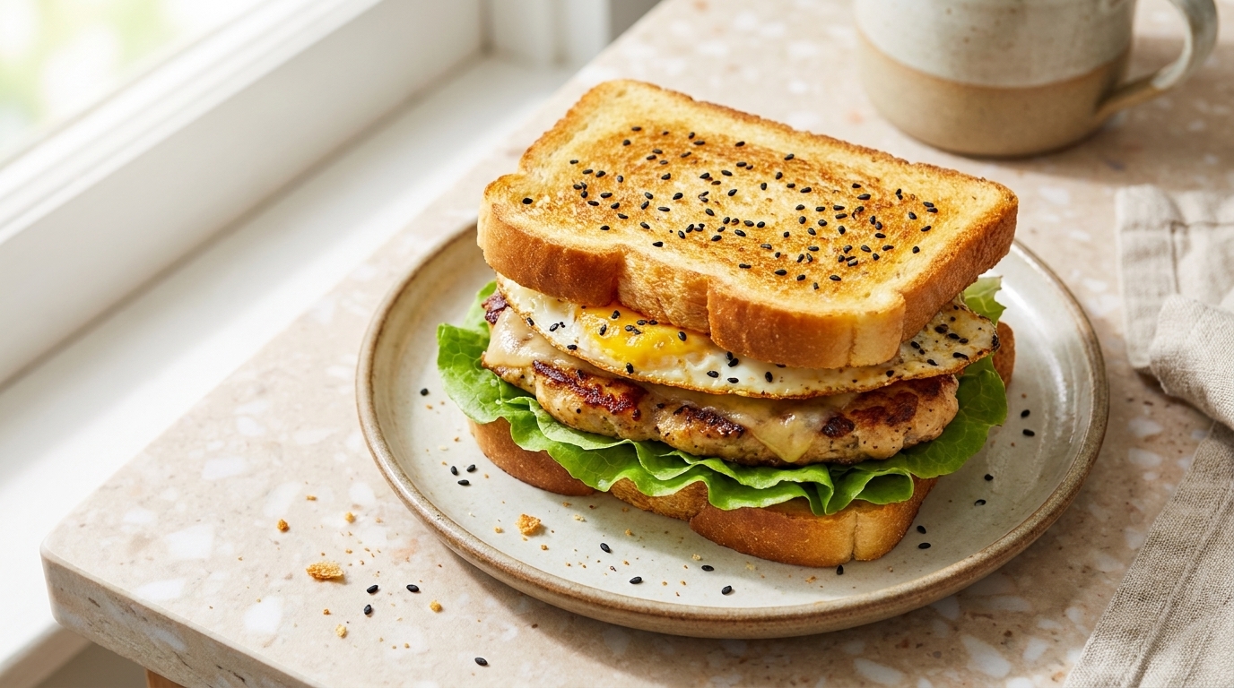 Panino Dorato e Croccante con Pollo e Uova