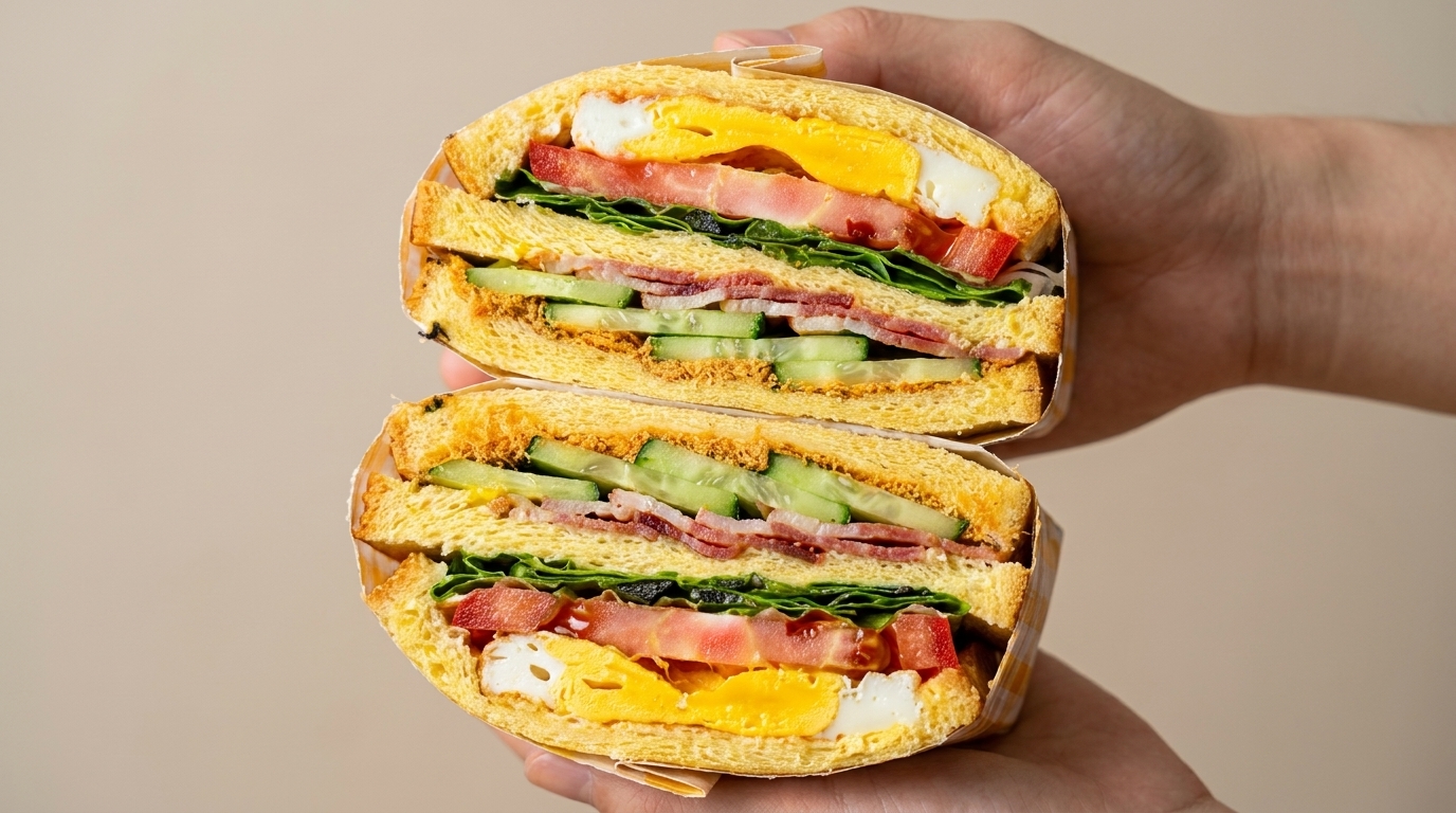 Sandwich Multistrato con Bacon Croccante