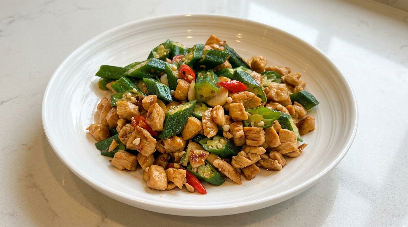 Petto di Pollo Saltato con Okra