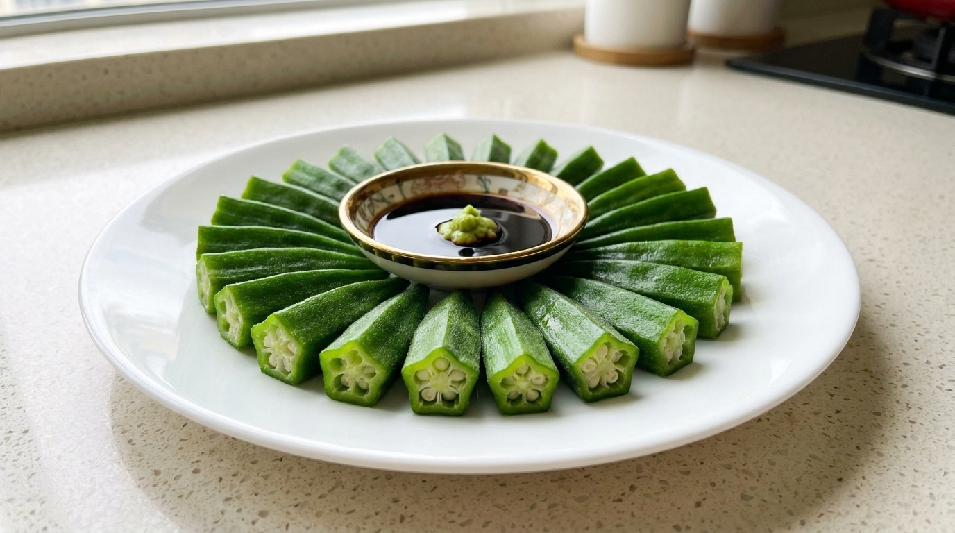 Okra Sbollentata con Salsa di Soia al Wasabi