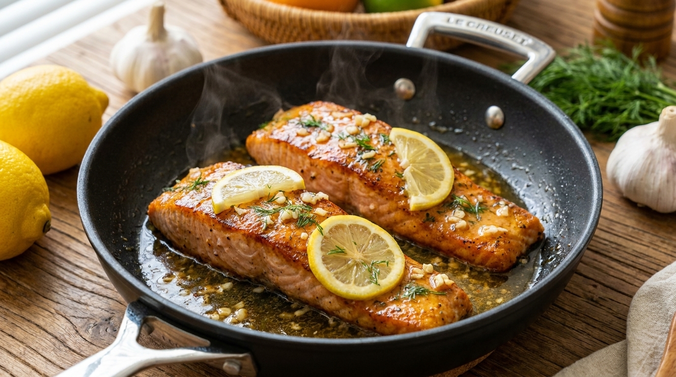 Salmone al Burro, Aglio e Limone