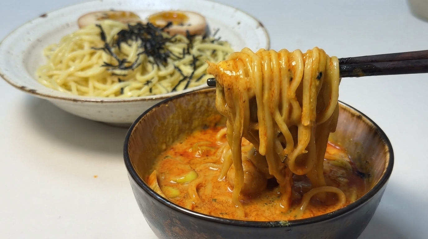 Tsukemen al Curry Giapponese (Noodles da Intingere)