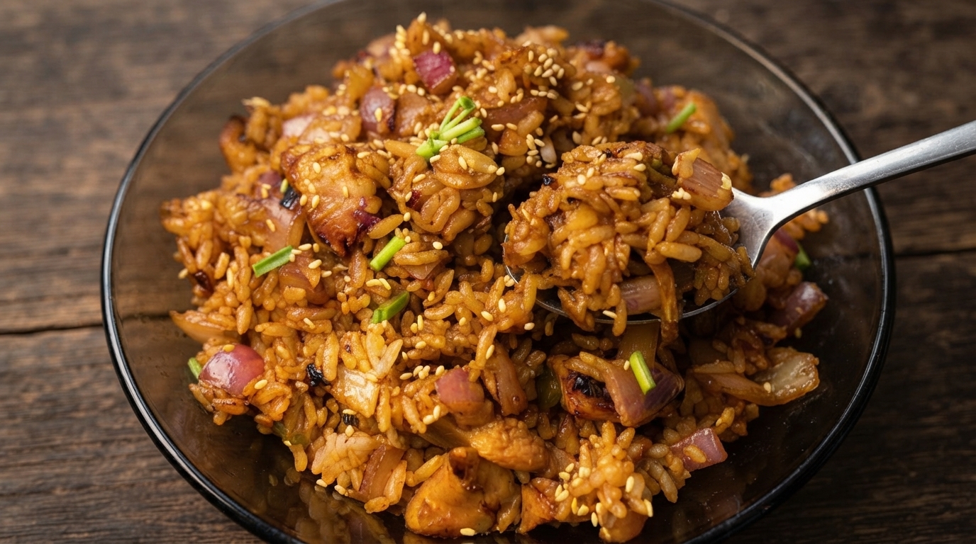 Riso Saltato con Pollo e Kimchi