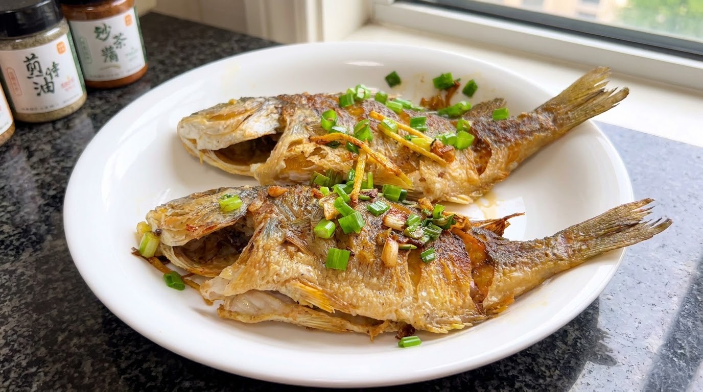 Orata a Pinne Gialle Croccante in Padella (Stile Fujian)