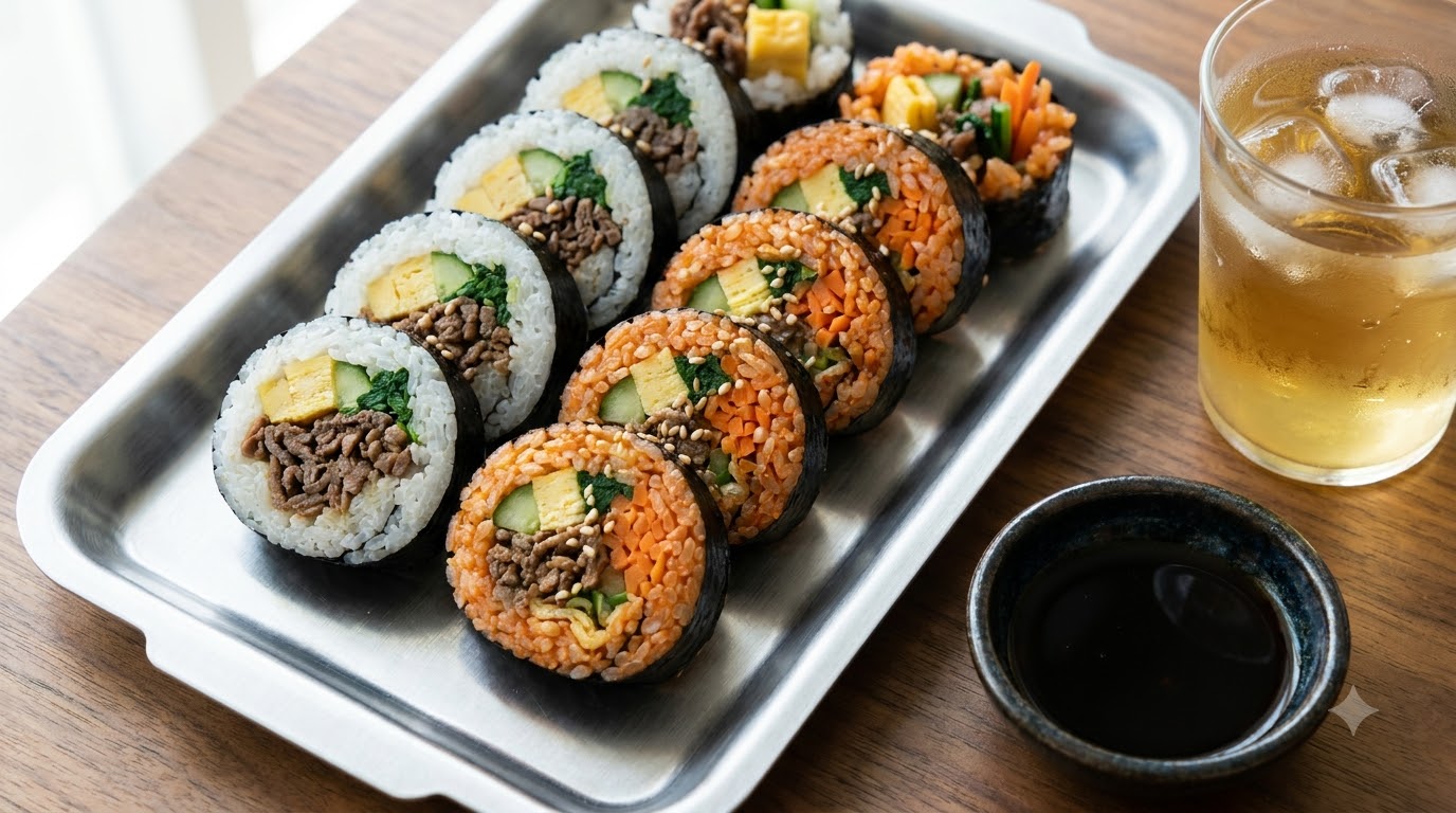 Gimbap Bulgogi e Riso Fritto al Kimchi Bicolore