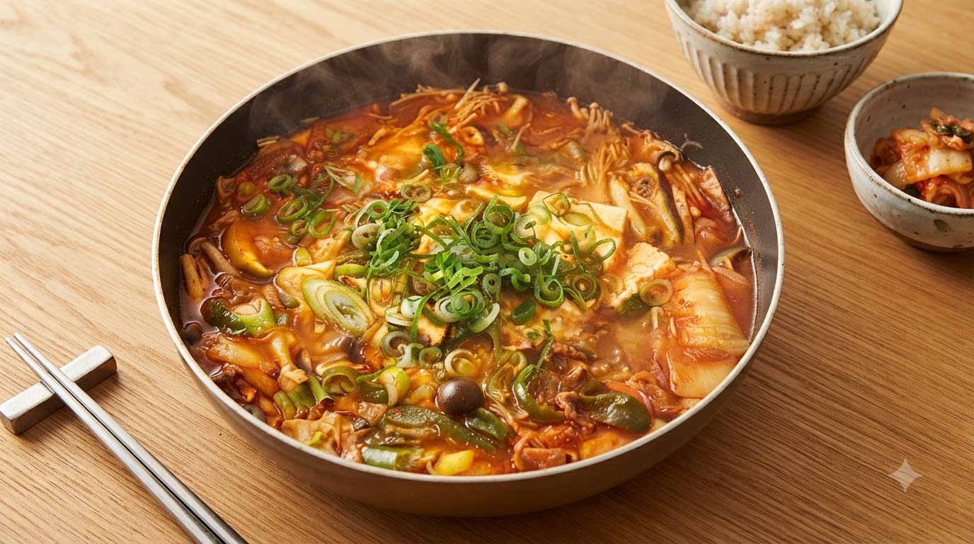 Zuppa Coreana Piccante di Kimchi e Tofu (Kimchi-jjigae)