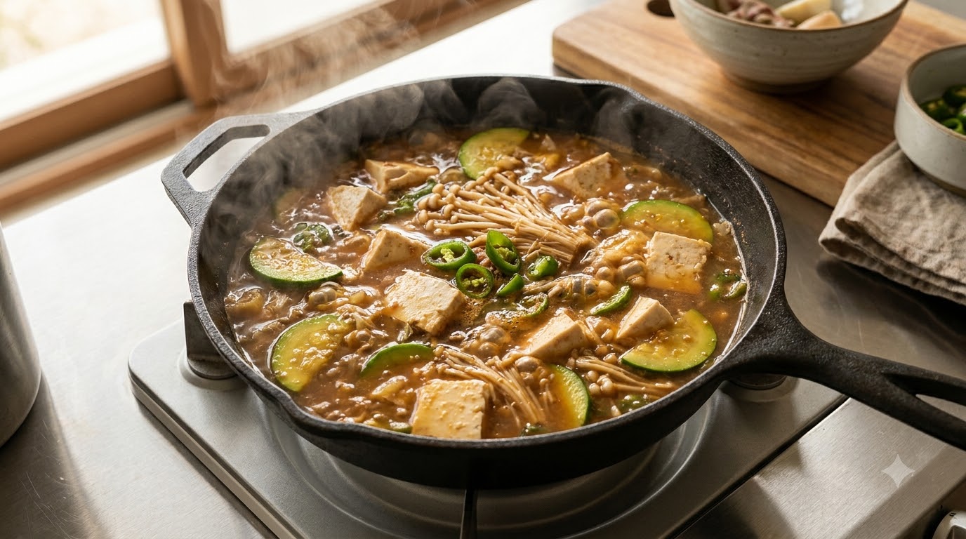 Stufato Coreano Autentico di Pasta di Soia (Doenjang-jjigae)