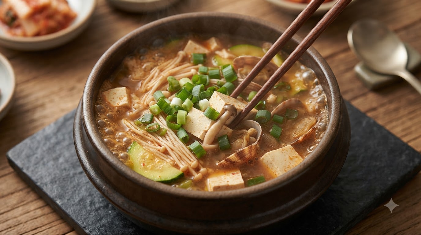 Zuppa Tradizionale Coreana di Pasta di Soia (Doenjang-jjigae)