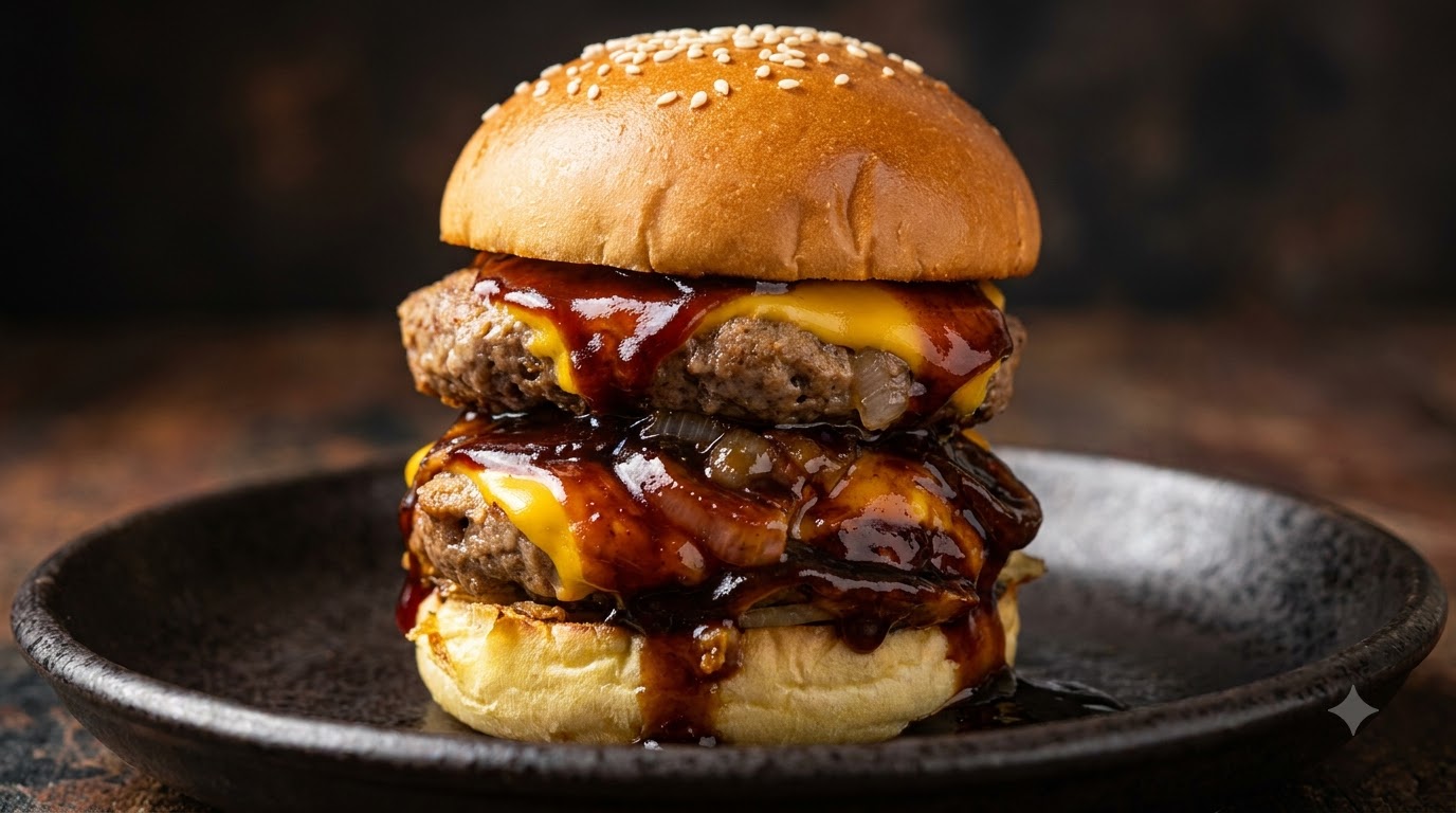 Hamburger Giapponese Teriyaki con Formaggio Filante