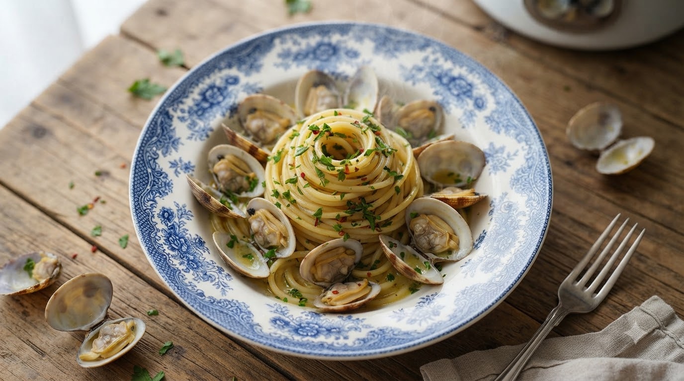 Spaghetti alle Vongole Classici con Vongole Fresche