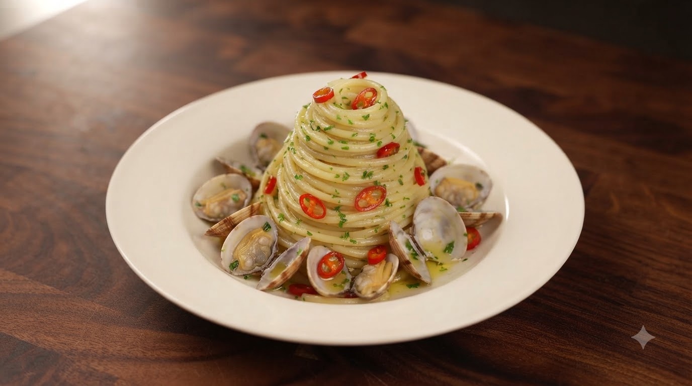 Spaghetti alle Vongole (Spaghetti con le Vongole)
