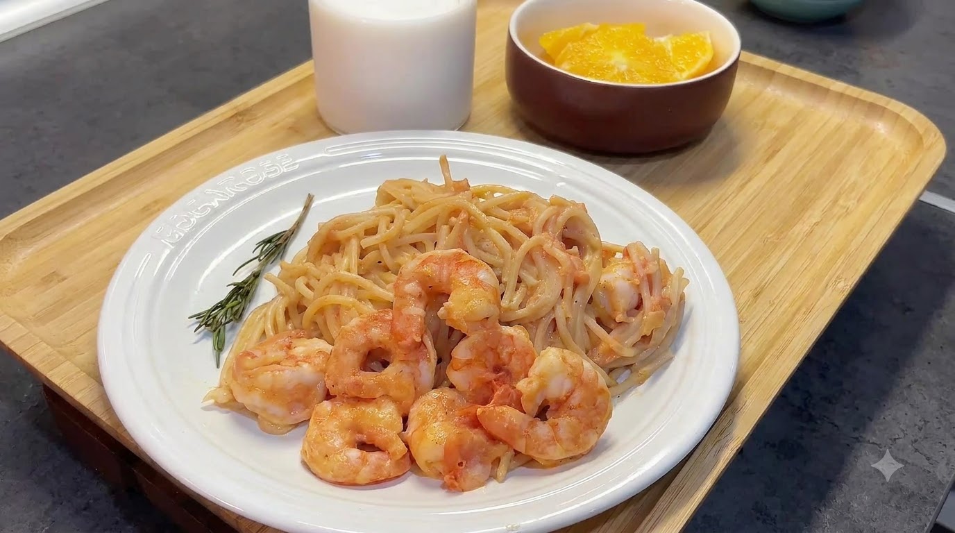 Pasta ai Gamberi Cremosa al Pomodoro