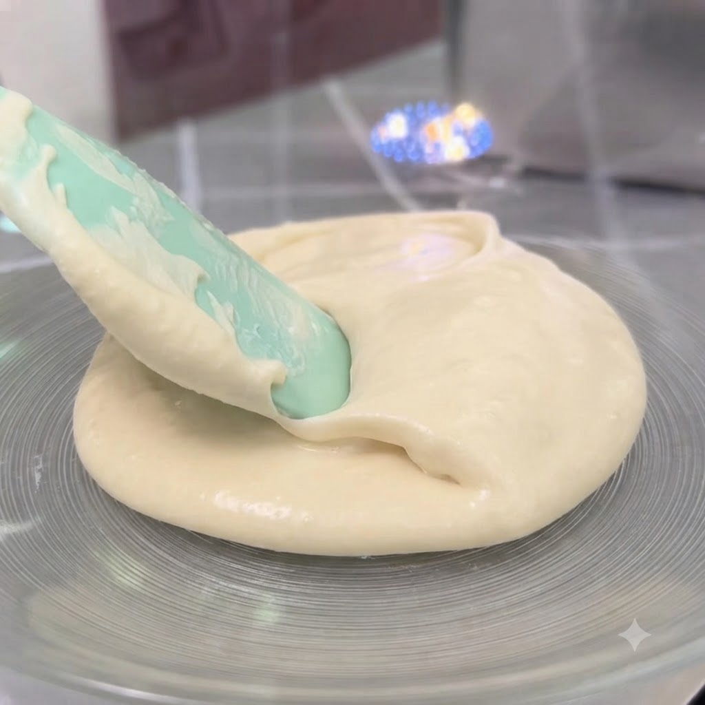 Poolish fermentato aggiunto a una ciotola di farina e mescolato per formare limpasto.